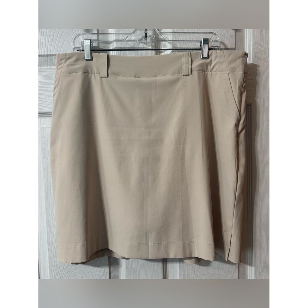 Women’s Nike Golf Pickleball Skort Size 16 Beige/Tan Side Zip EUC Athletic